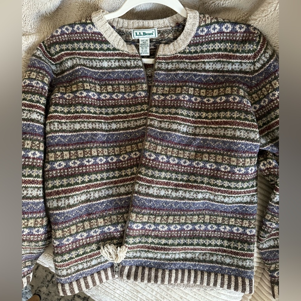 SOLD Vintage L.L. Bean Wool Zip Cardigan